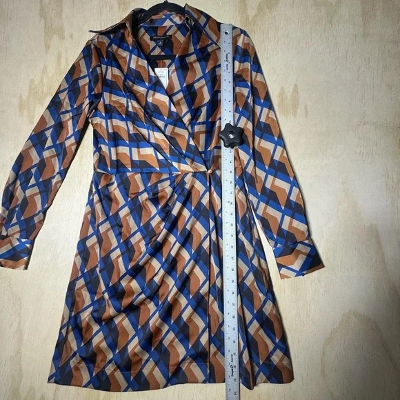 Banana Republic Long Sleeve Dress Satin Wrap Mini Dress Size 6 NWT - Picture 6 of 15